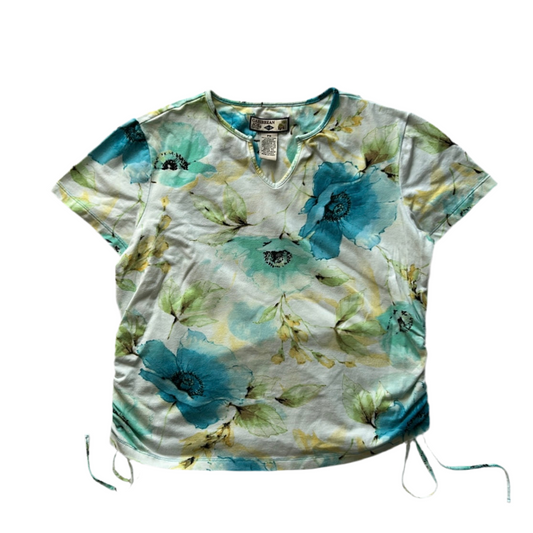 Floral Scrunched Baby Tee