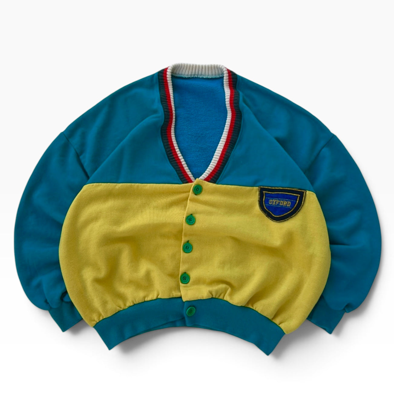 Oxford 80’s button up colourblock cardigan