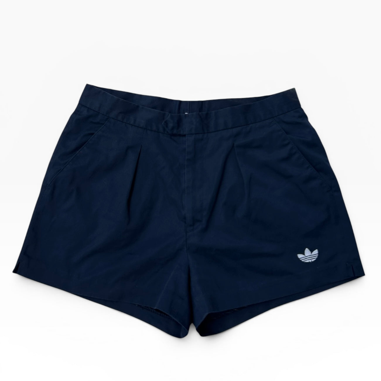 Adidas navy pleated shorts