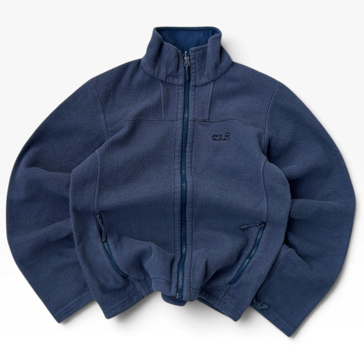 Jack Wolfskin hiking dusty blue adjustable full zip fleece