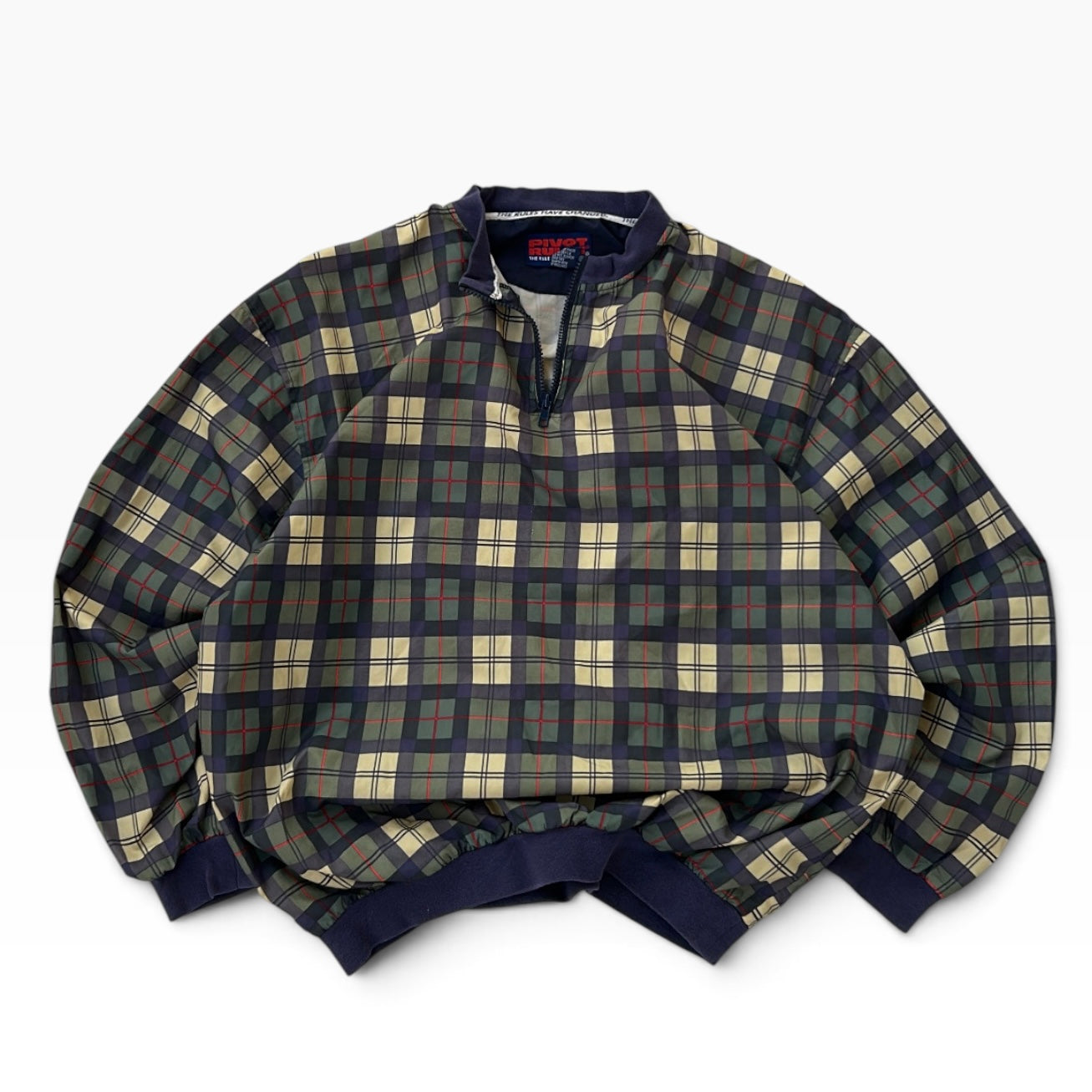 Pivot Rules Checkers 1/4 zip 90’s shell toper