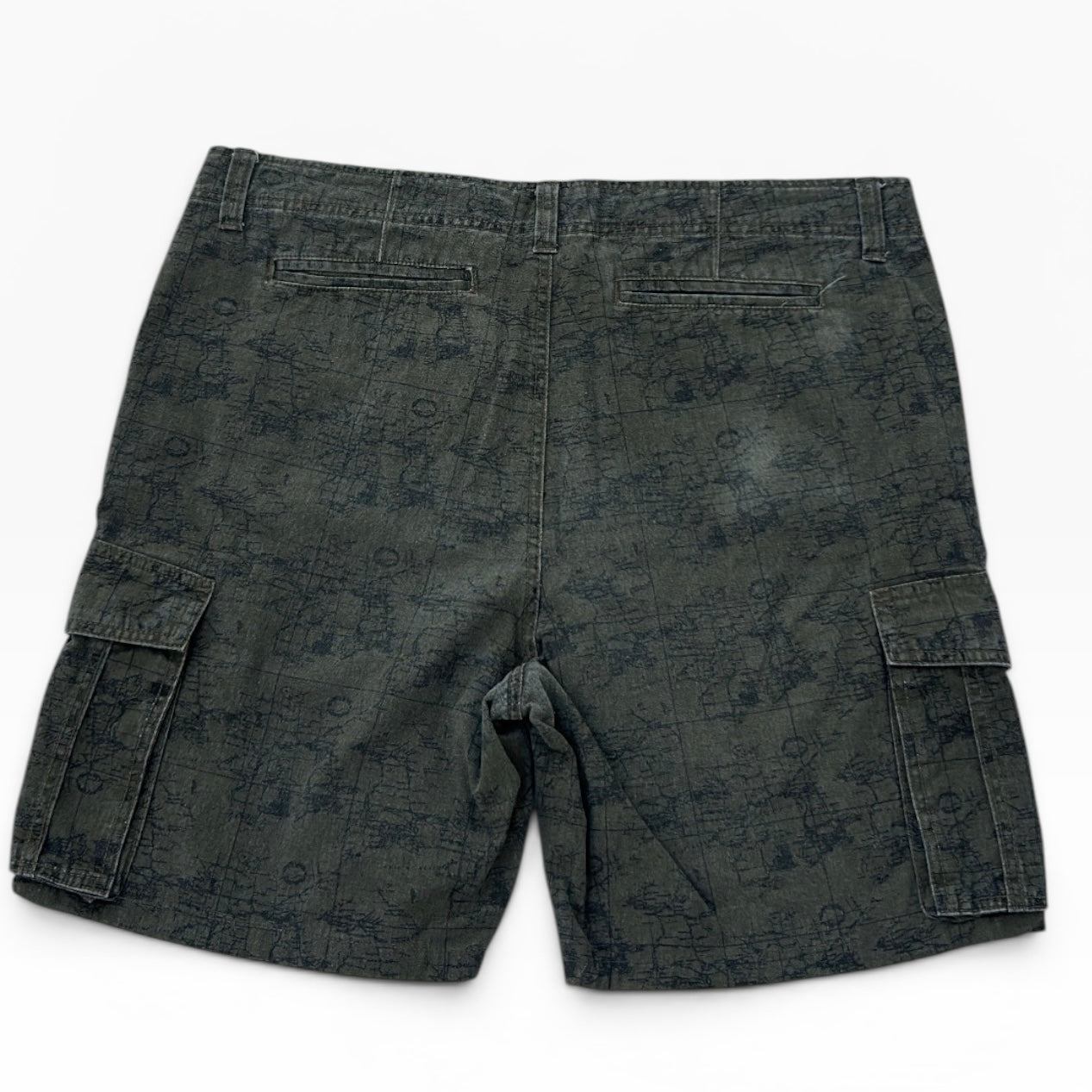 Southern territory khaki cargo bermuda shorts
