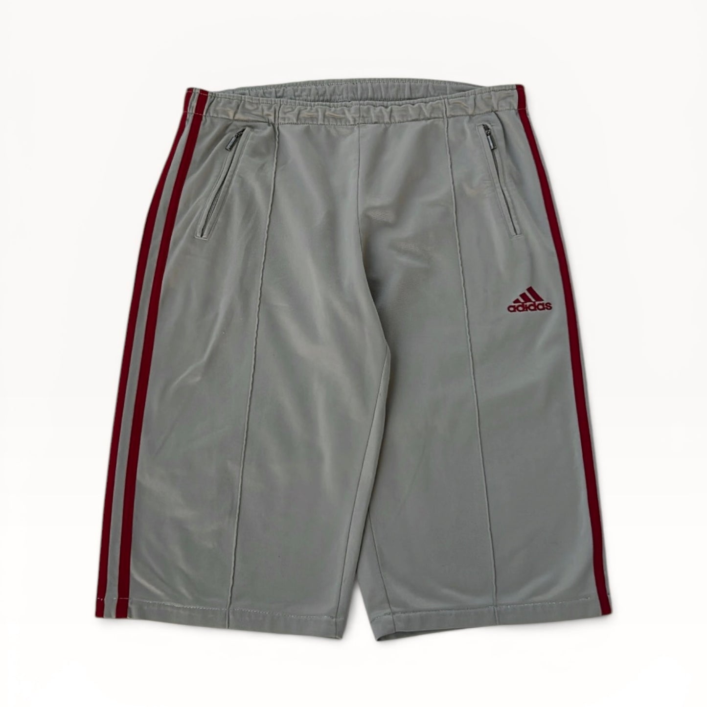 Adidas red three stripe shorts