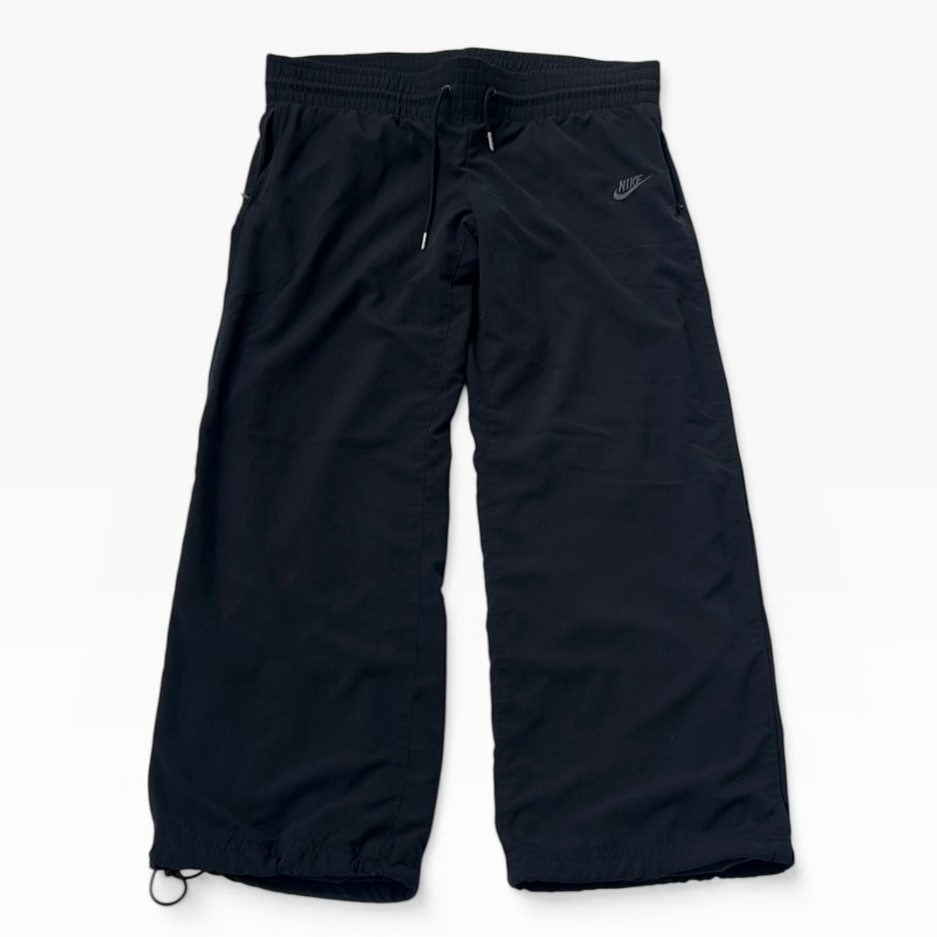 Nike wide leg black adjustable track pants