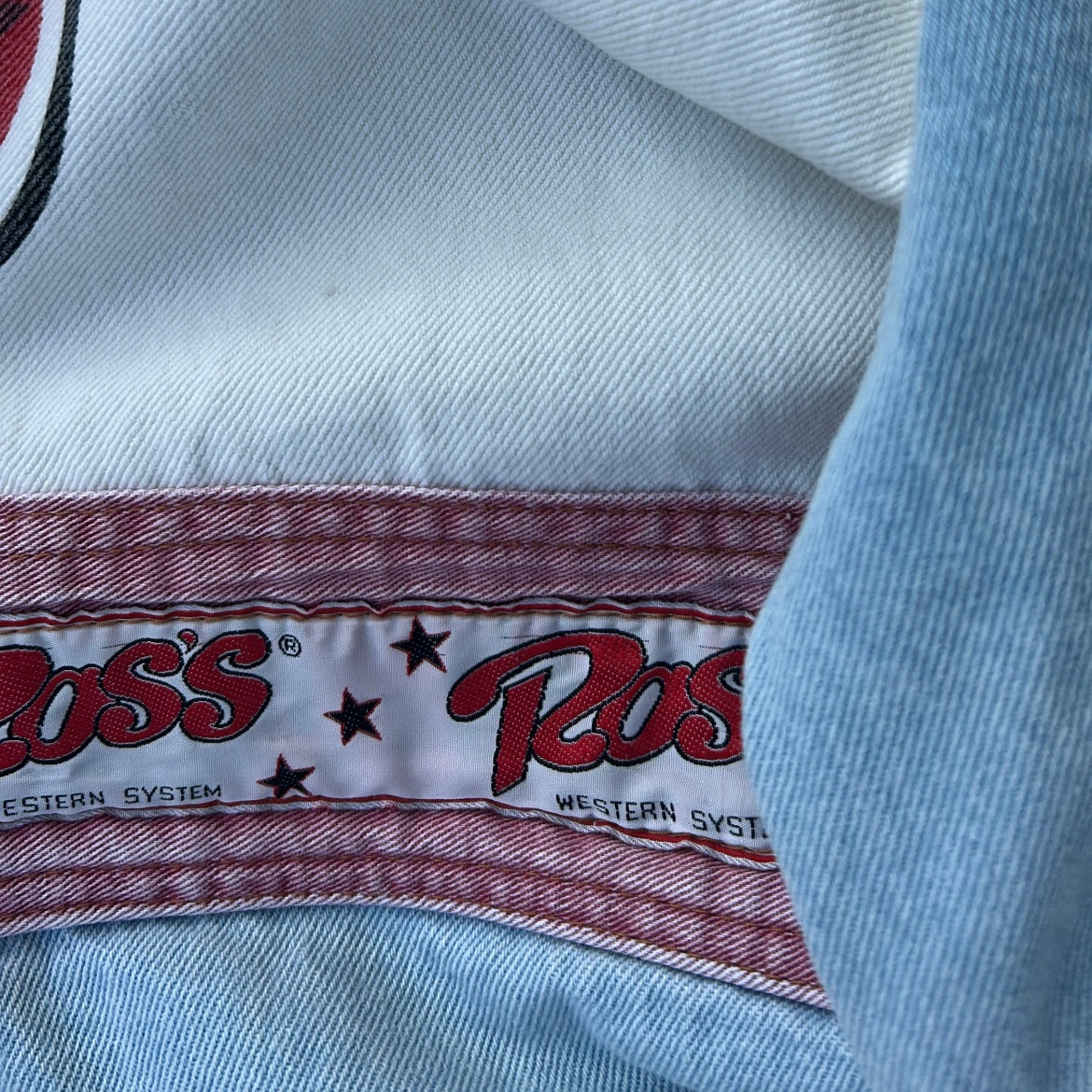 Ross Vintage graphic denim jacket