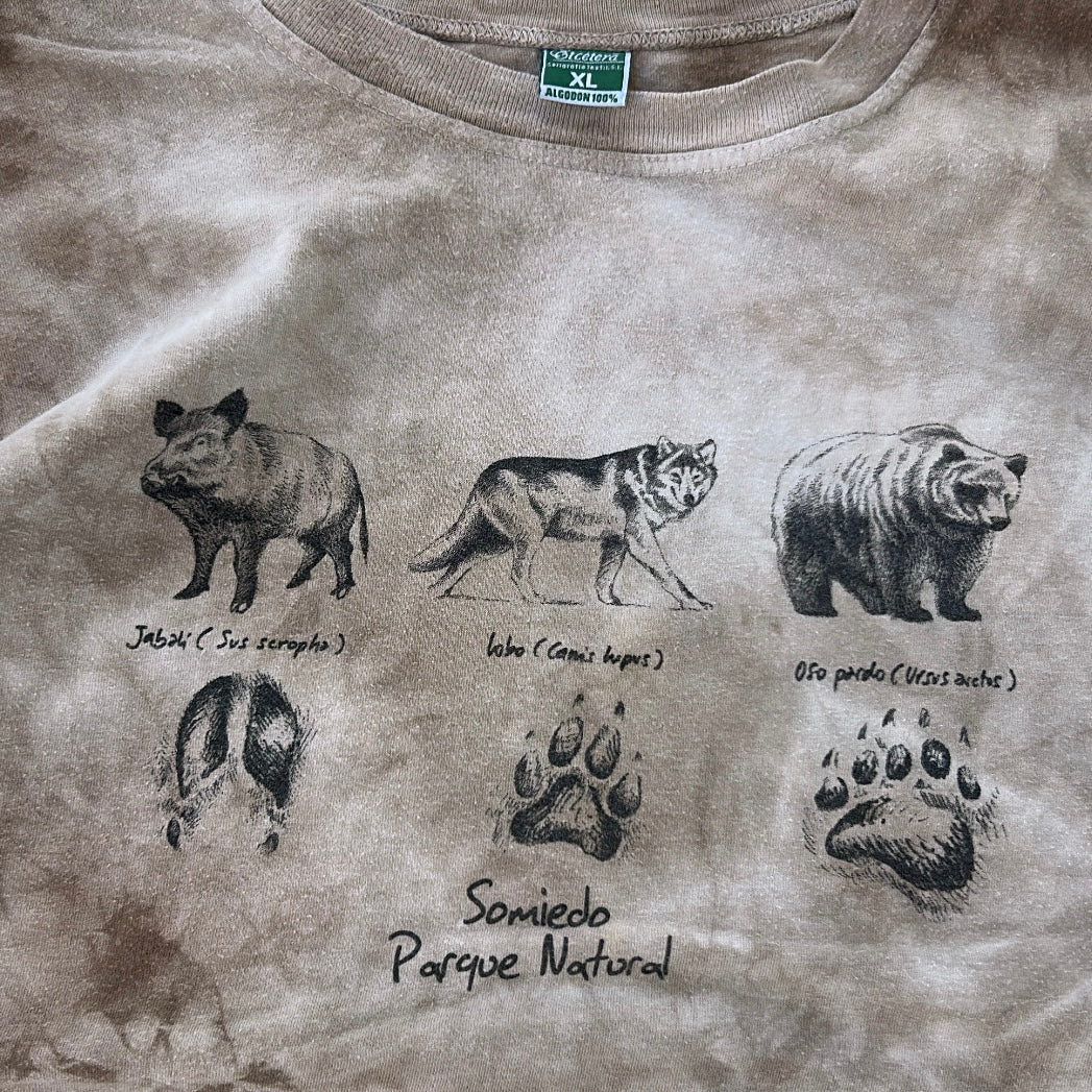 Animal graphic beige tee