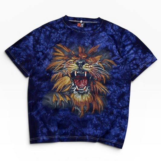 Lion tie die style graphic tee