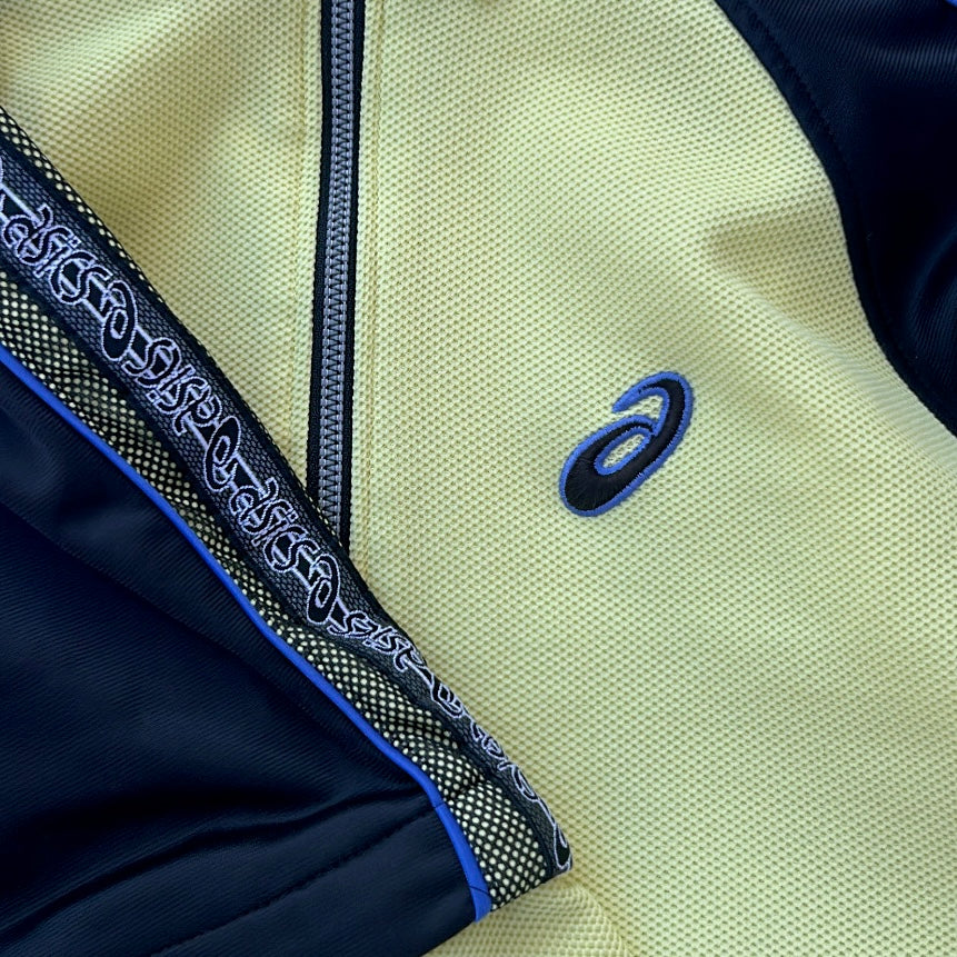 Vintage Asics bright yellow shell full zip jacket