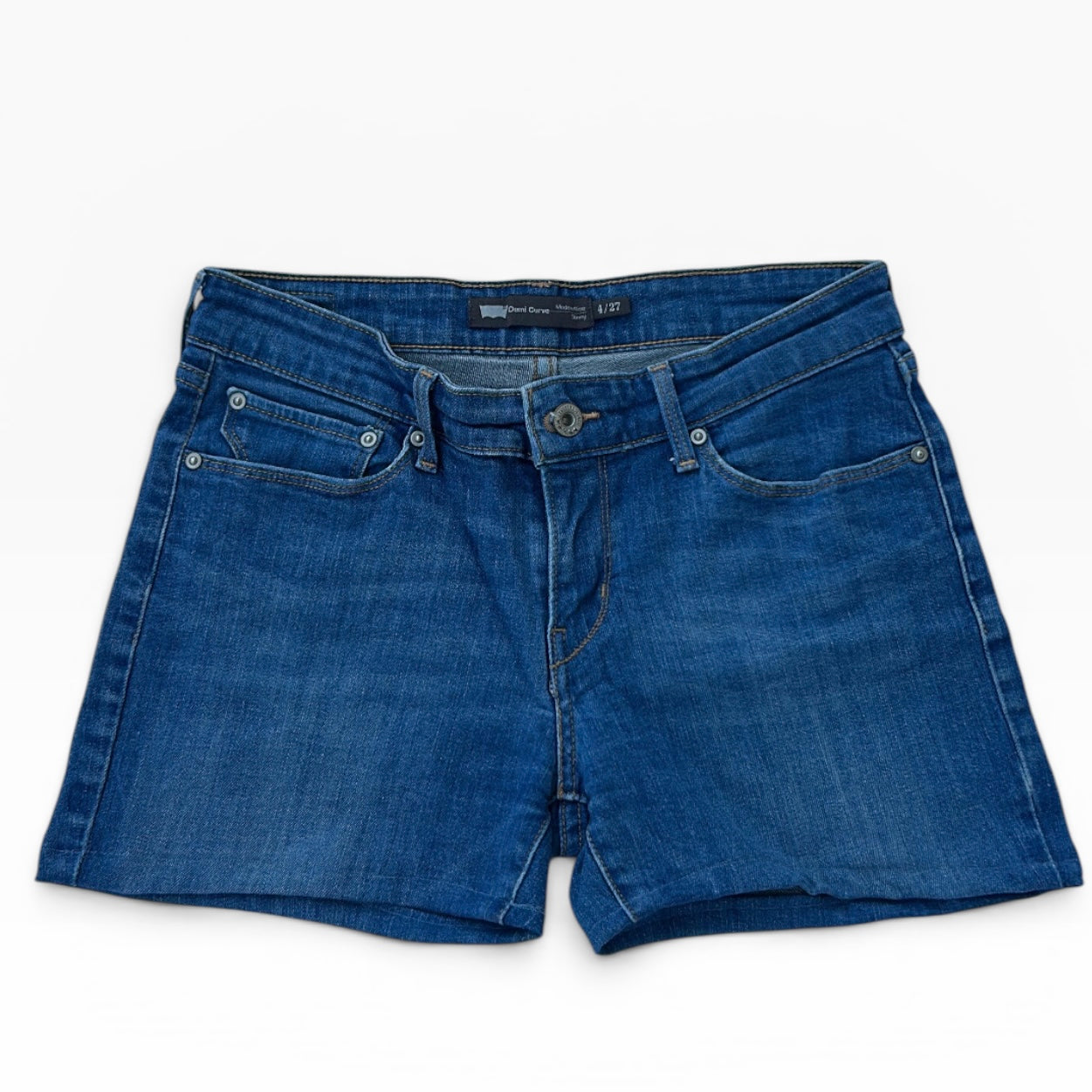 Levis Mid wash denim booty shorts