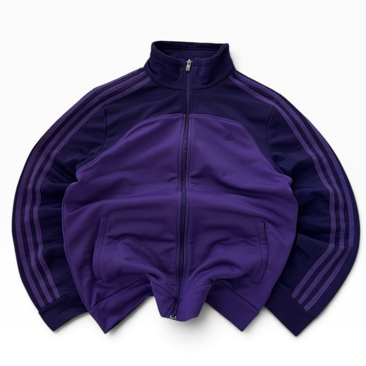 Adidas purple three stripe track jacket