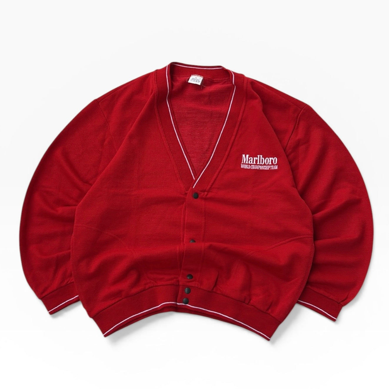 Vintage Marlboro made in Italy hot red cardigan