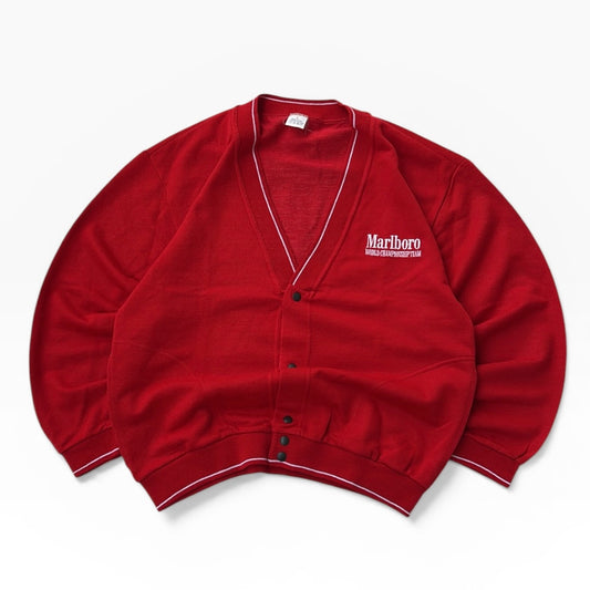 Vintage Marlboro made in Italy hot red cardigan