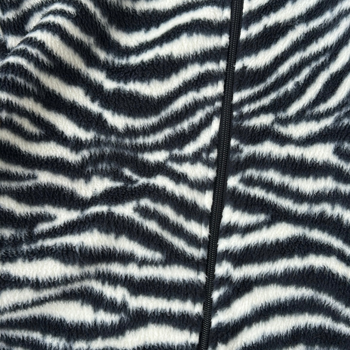 Zebra print full zip fleece jacket