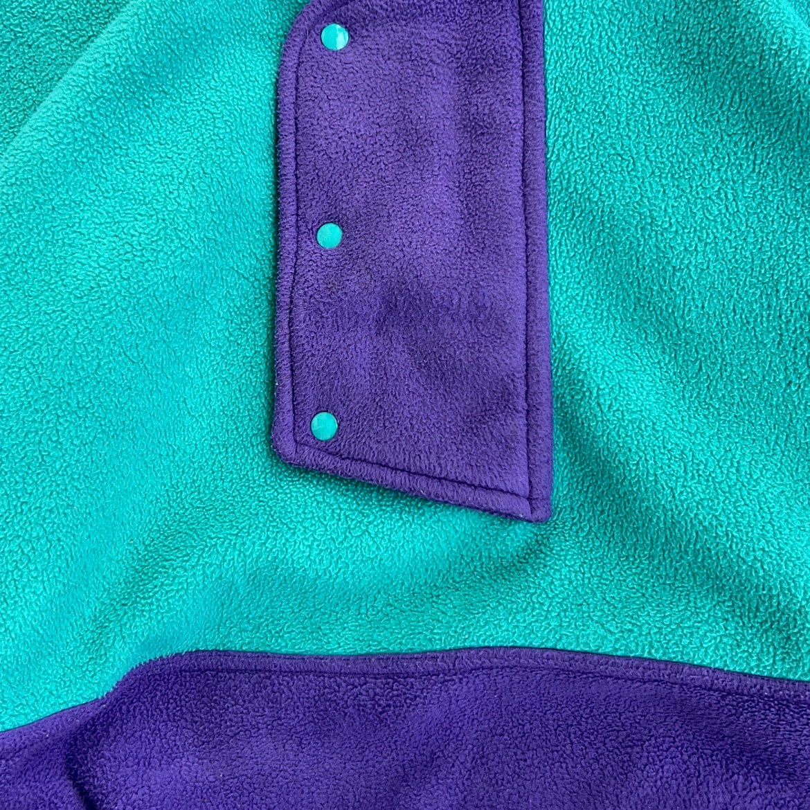Vintage Multicolored 1/4 Zip & Button Crazy fleece