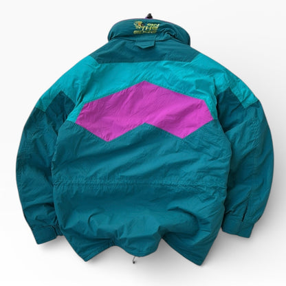 On The Edge Colourful Ski Full Zip Adjustable Jacket With Hidden Hoodie