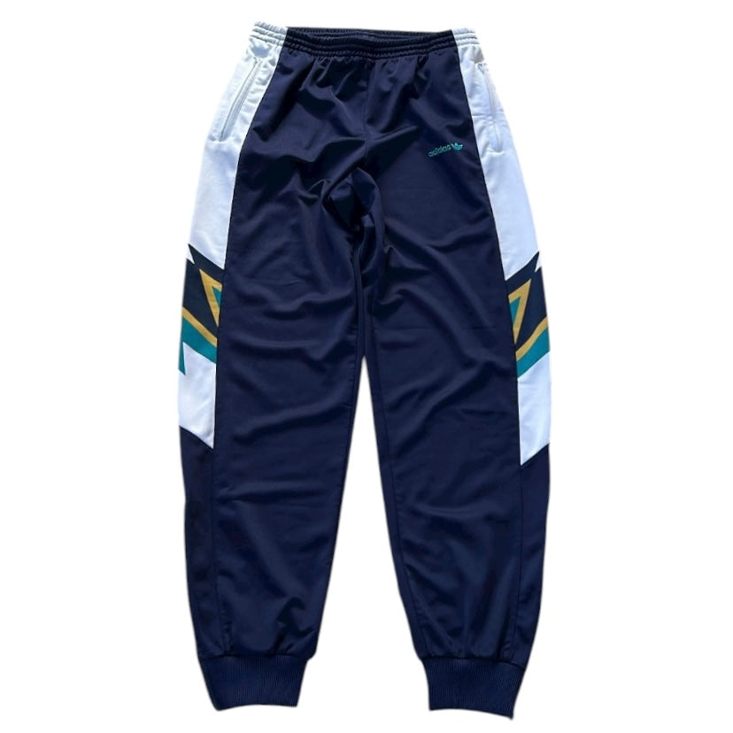 Vintage Adidas Navy x White With Patterns Adjustable Track Pants