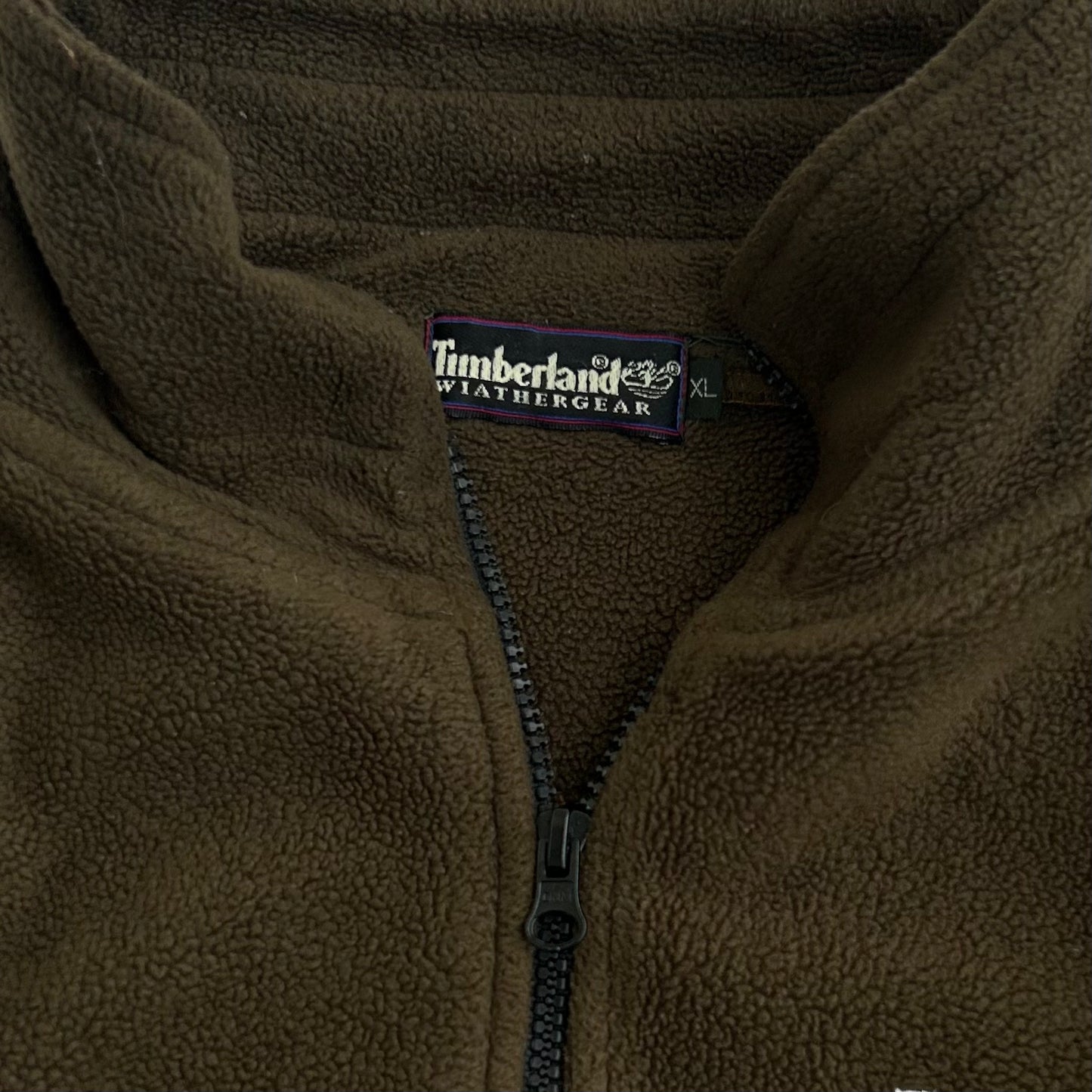 TIMBERLAND 1/4 Zip Khaki AdjustableFleece