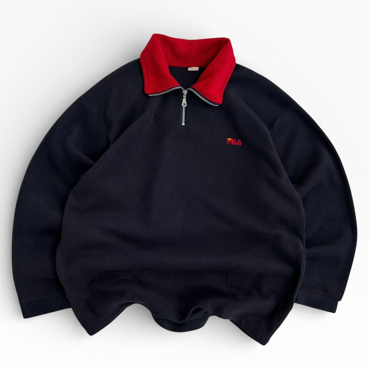 FILA 1/4 Zip navy fleece with warm details