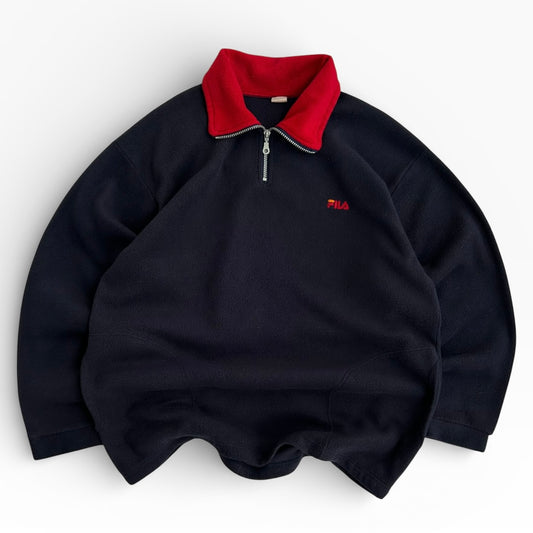 FILA 1/4 Zip navy fleece with warm details