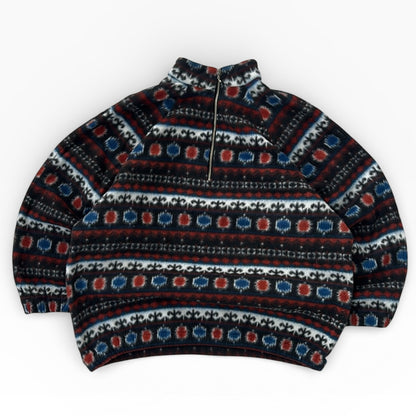 Vintage Crazy Patterned 1/4 Zip Fleece