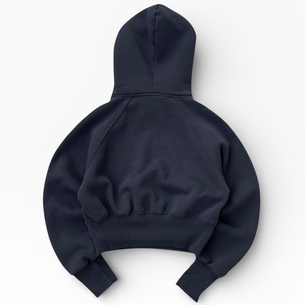 Dusty Blue Cropped Hoodie With Inner Fleece Material