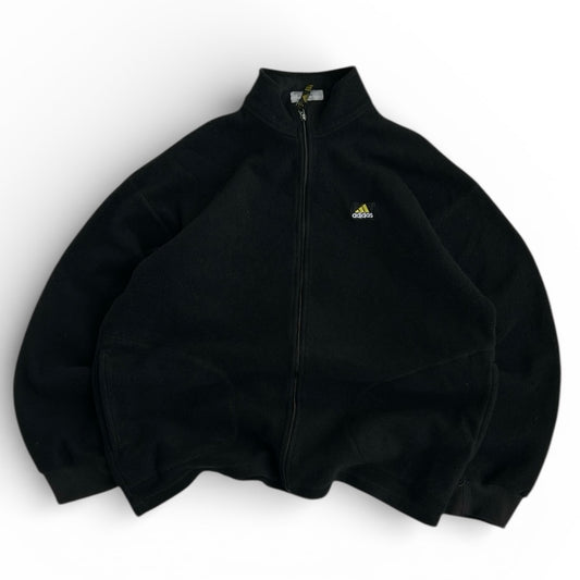 Adidas Black Fleece With Yellow Logo Full Zip Jacket