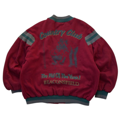 James Dillon Burgundy Full Button Bomber Fit Jacket