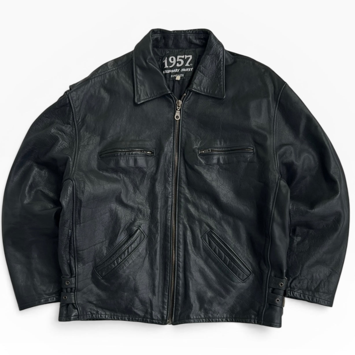 1952 Legendery Jacket Black Leather Full Zip Jacket