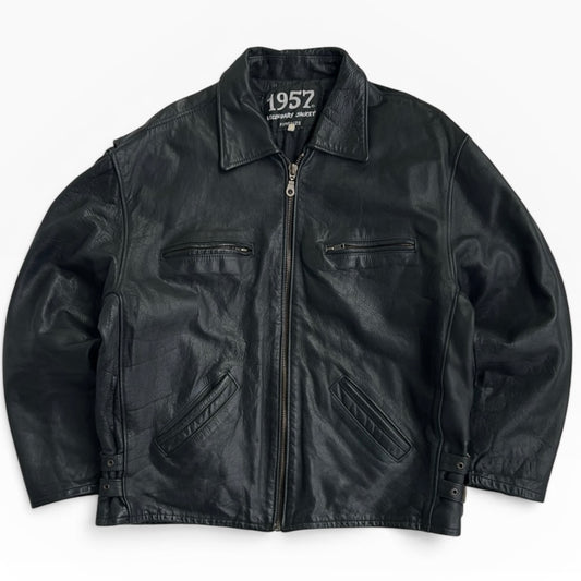 1952 Legendery Jacket Black Leather Full Zip Jacket