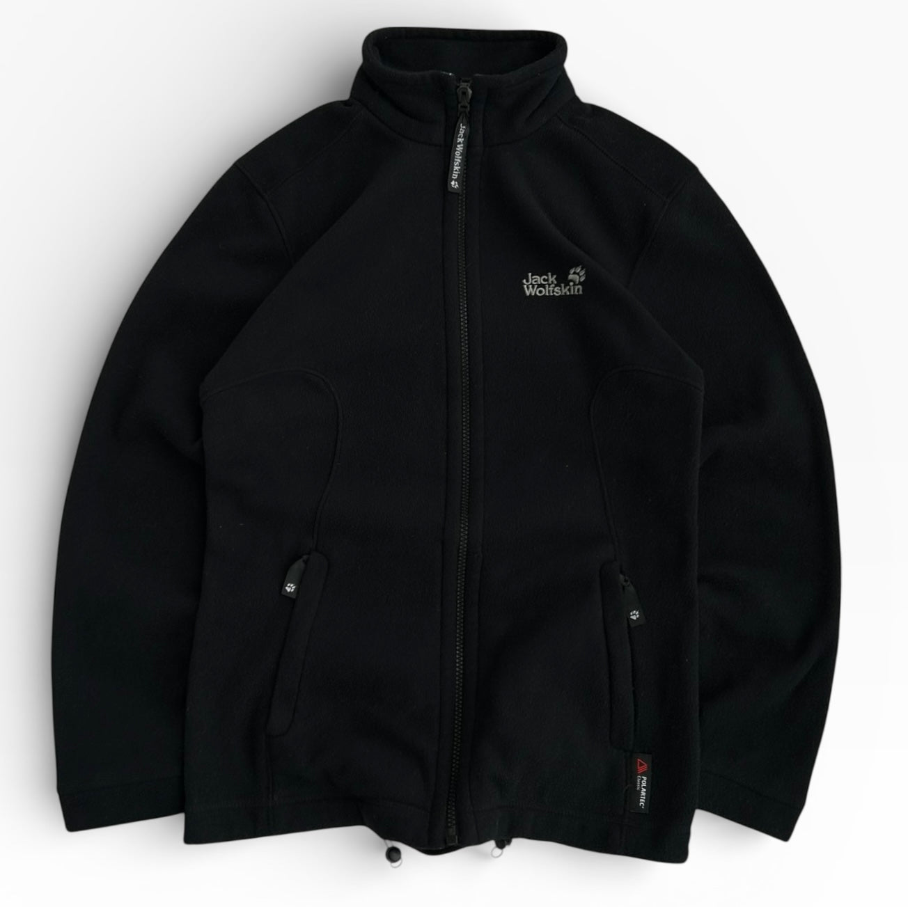 Jack Wholfskin Full Zip Black Adjustable Fleece Jacket
