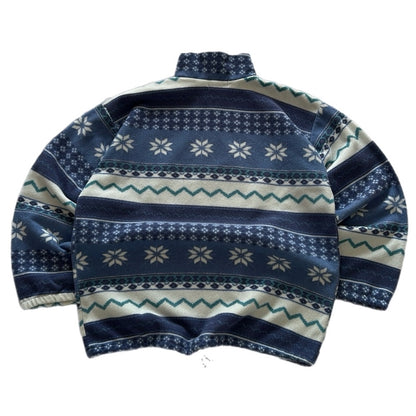 Vintage 1/4 Crazy Pattern Zip Fleece