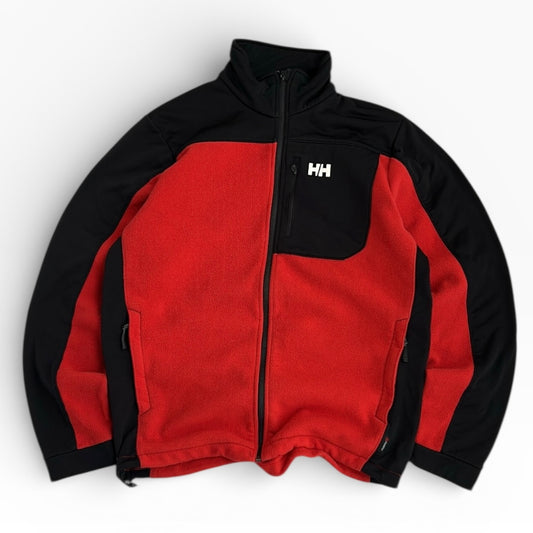 Helly Hansen Red x Black Fleece Full Zip Adjustable Jacket