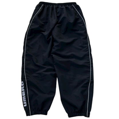 Umbro Baggy Black Adjustable Track Pants With Grey Details