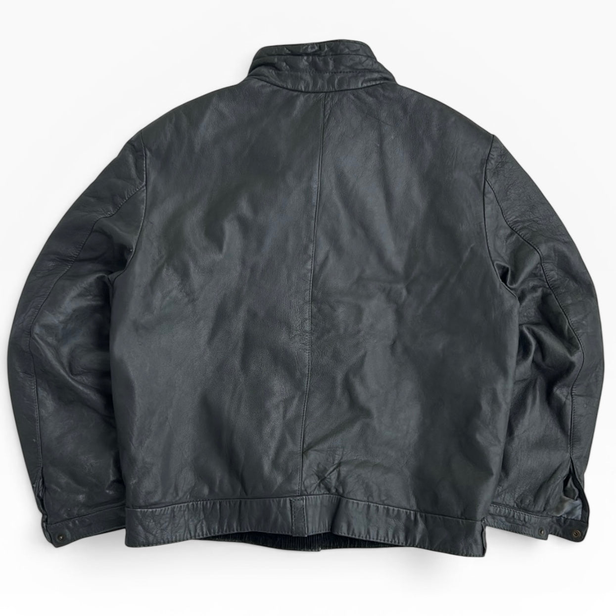 Dark Grey Vintage Bomber Leather Jacket