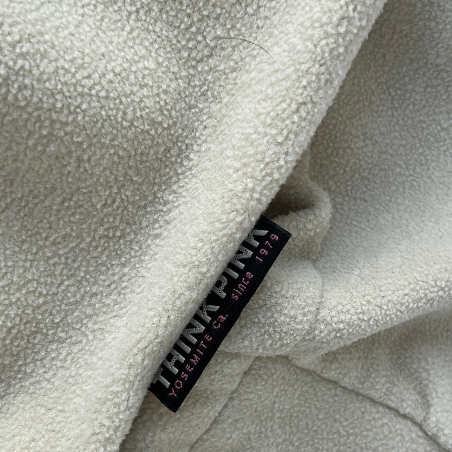 Think Pink Beige 1/4 Zip Fleece