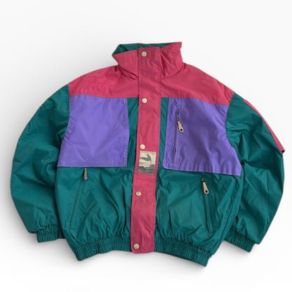 On the Edge Vintage Ski Full Zip Adjustable Jacket With Hidded Hoodie