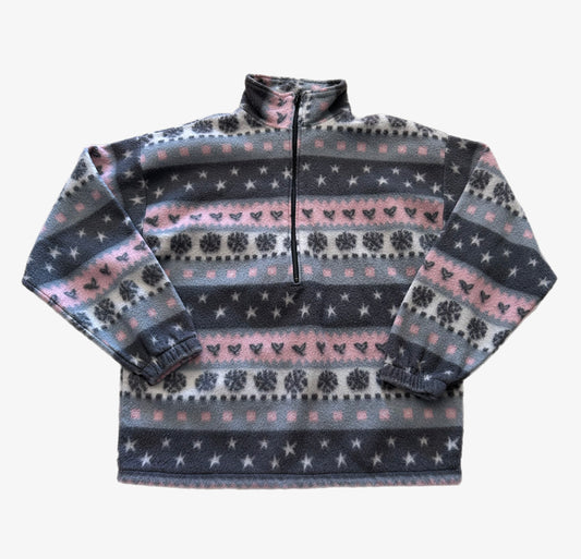Vintage Pimkie Snowflake Designed 1/4 Zip Fleece.