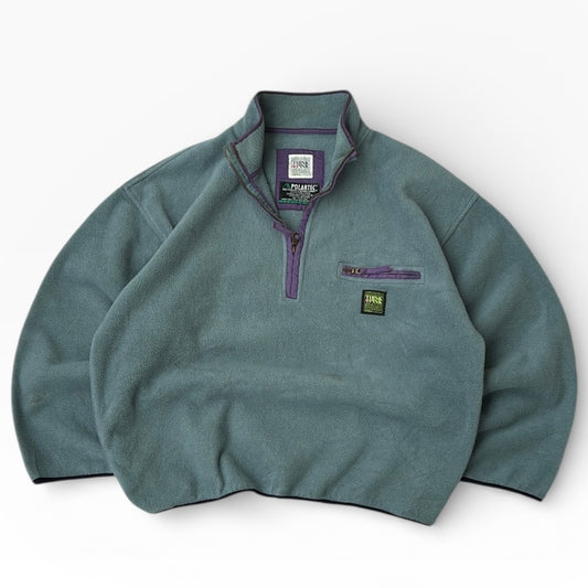 Think Pink Polartech Dusty Blue 1/4 Zip Fleece