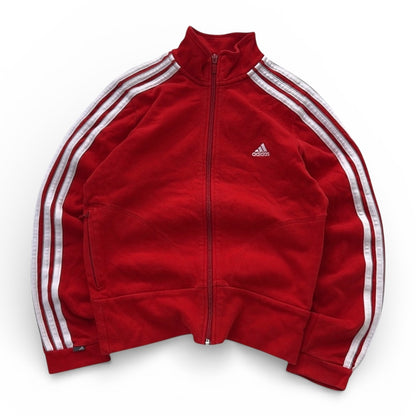 Adidas Red Waist Length Full Zip Jacket