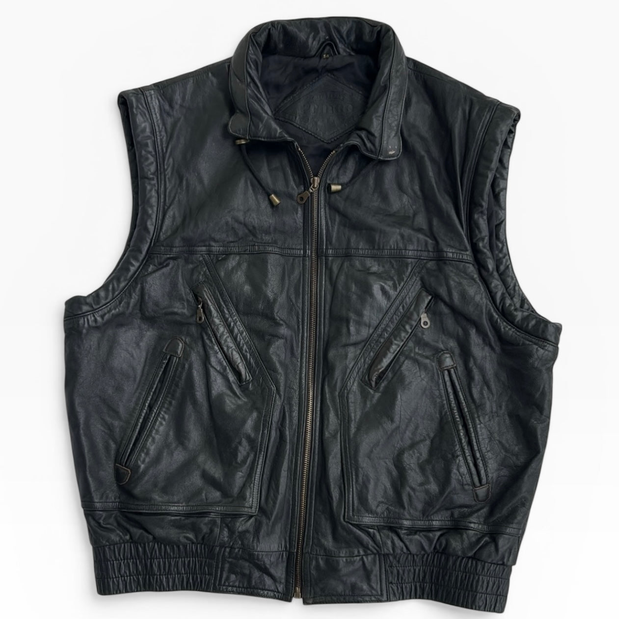 Prince Leather Full Zip Vest Jacket
