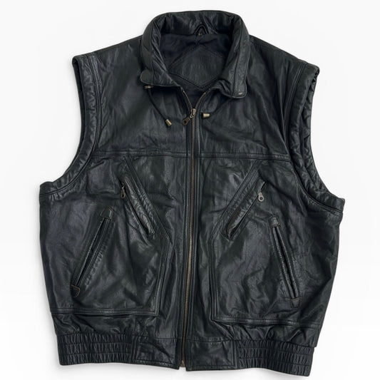 Prince Leather Full Zip Vest Jacket