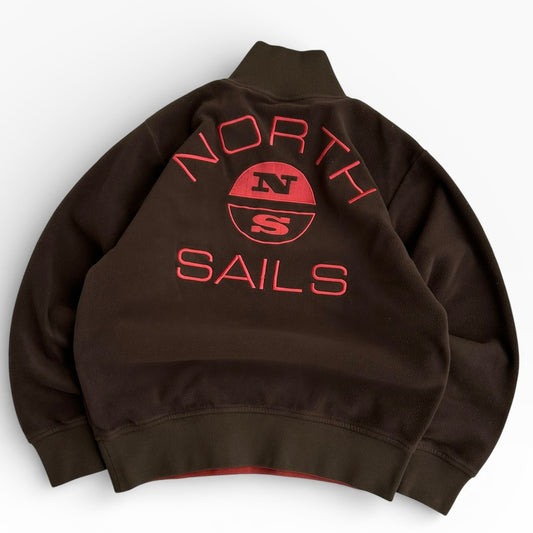 North Sails 1/4 Zip Brown x rust red Fleece