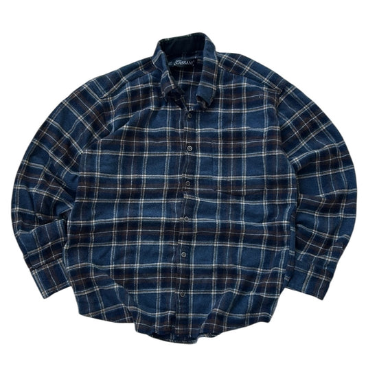 Vintage Fabio Cassani Blue & Brown Flannel OverShirt