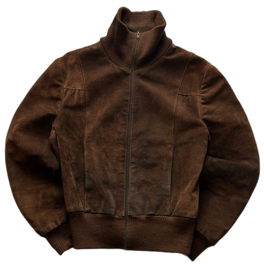 Brown Suede Bomber Fit Jacket
