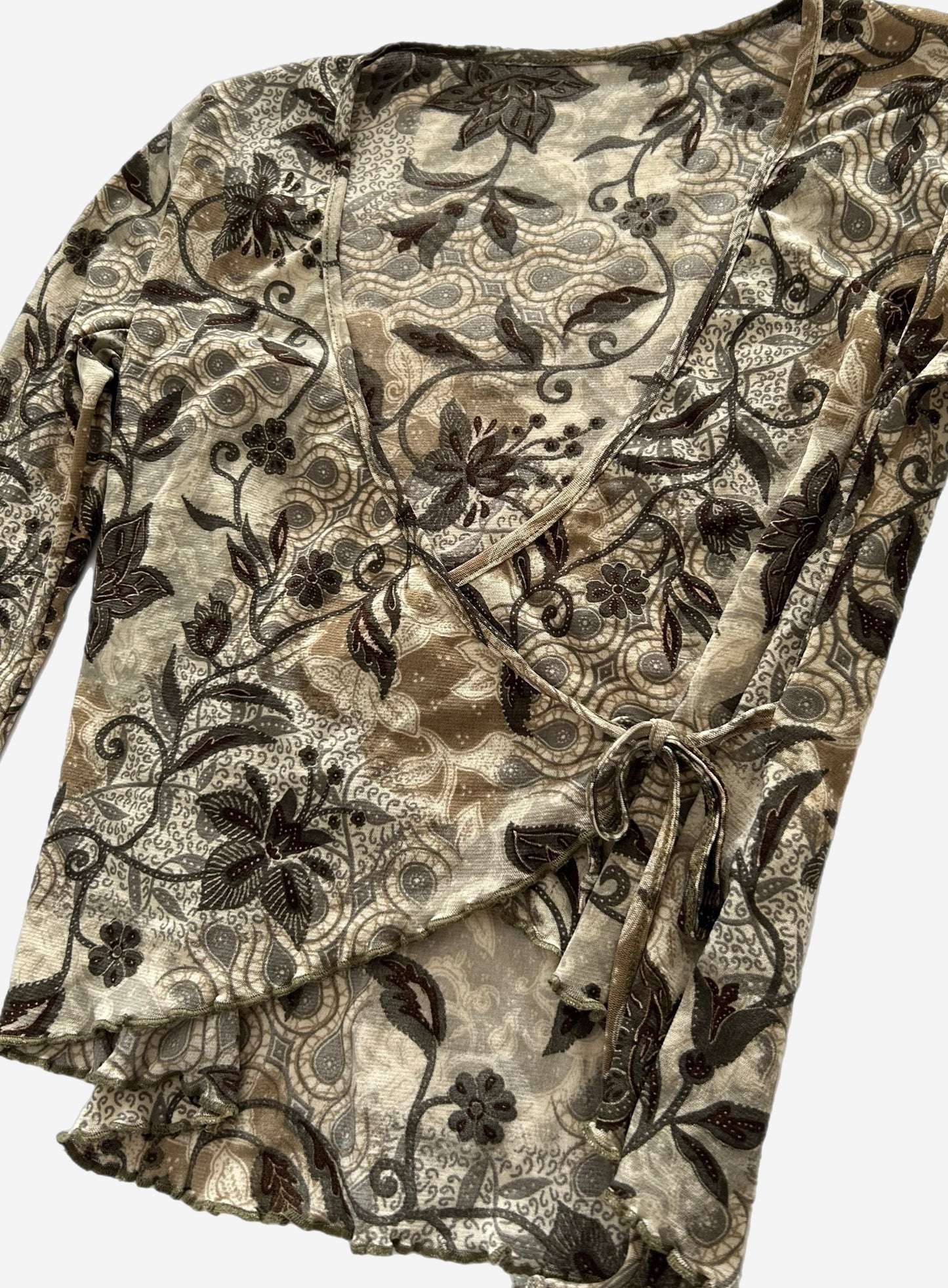 Y2k Wrap-Around Lettuce-Trim Top