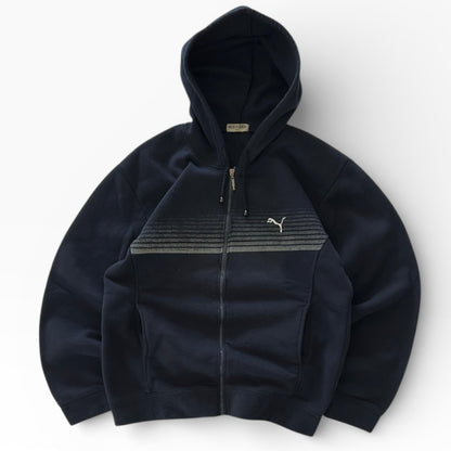 Sport Fleece Black Hooded Full Zip Jacket (Puma Dupe)