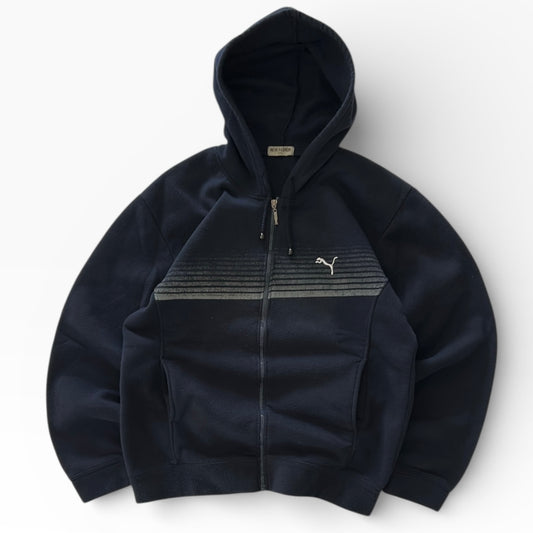 Sport Fleece Black Hooded Full Zip Jacket (Puma Dupe)