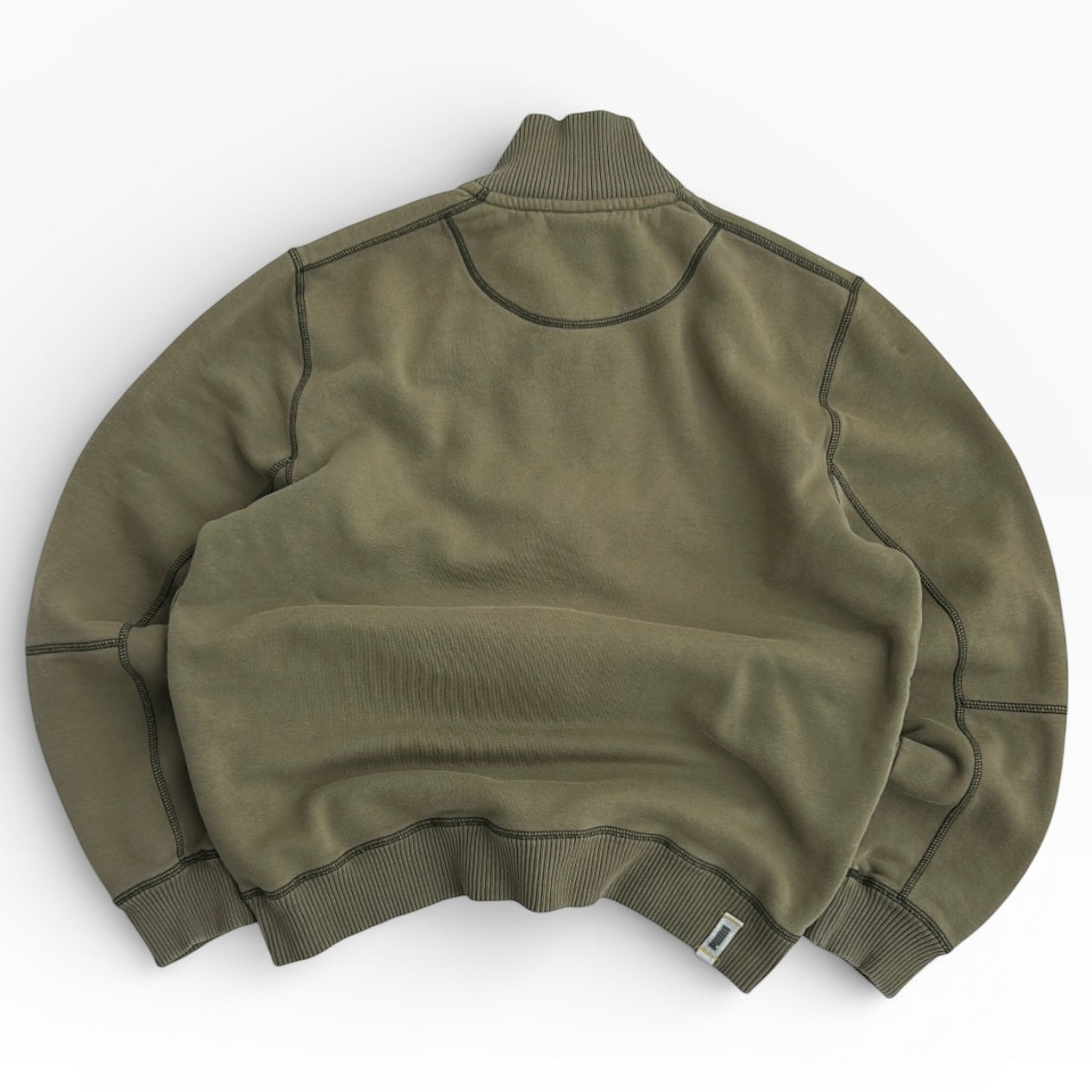 Puma Vintage Khaki x yellow embroidered Logo Full Zip jacket