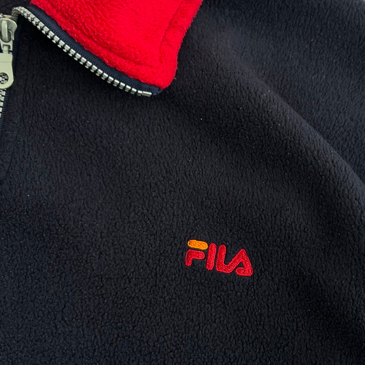 FILA 1/4 Zip navy fleece with warm details