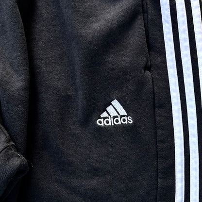 Adidas Three Stripe Black & White Adjustable Joggers